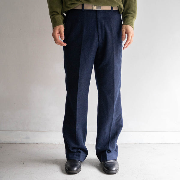 around 1980s japan vintage navy color wool slacks