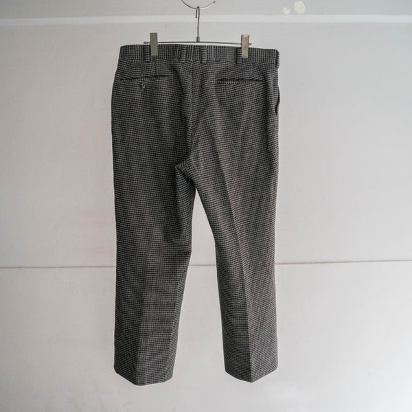 1990s Japan vintage black × gray checked wool pants