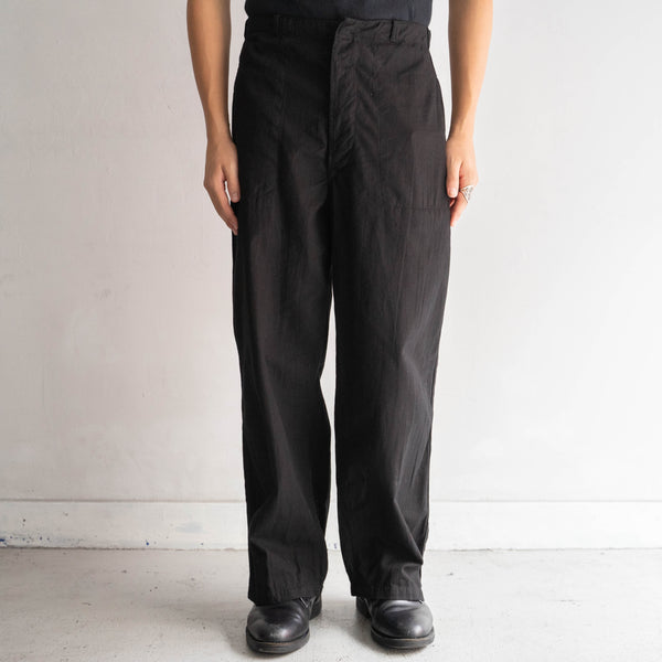 around 1980s German military cotton twill work pants 'dead stock' -black dyed-