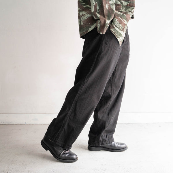 around 1980s German military cotton twill work pants 'dead stock' -black dyed-