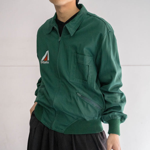 1980s Italy deep green work blouson with patch 'dead stock'