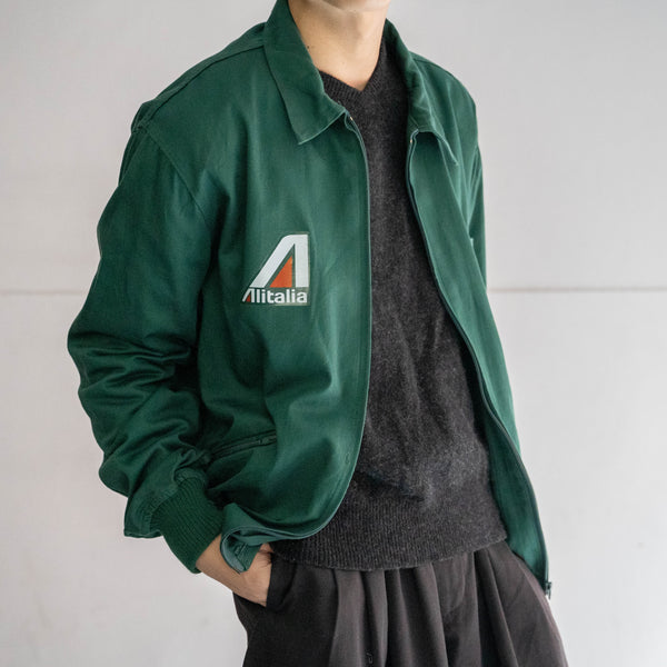 1980s Italy deep green work blouson with patch 'dead stock'