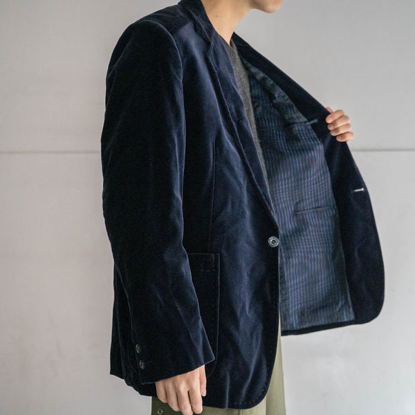 1980s Japan vintage navy velour tailored jacket