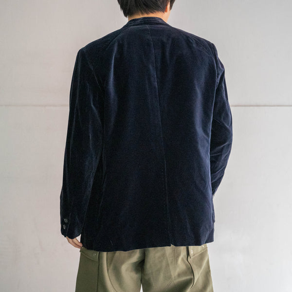 1980s Japan vintage navy velour tailored jacket