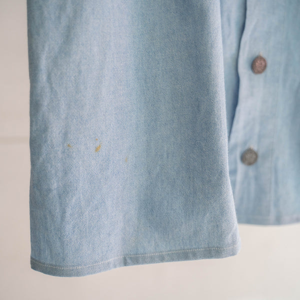 1990s light blue tyrolean s/s shirt -remake-