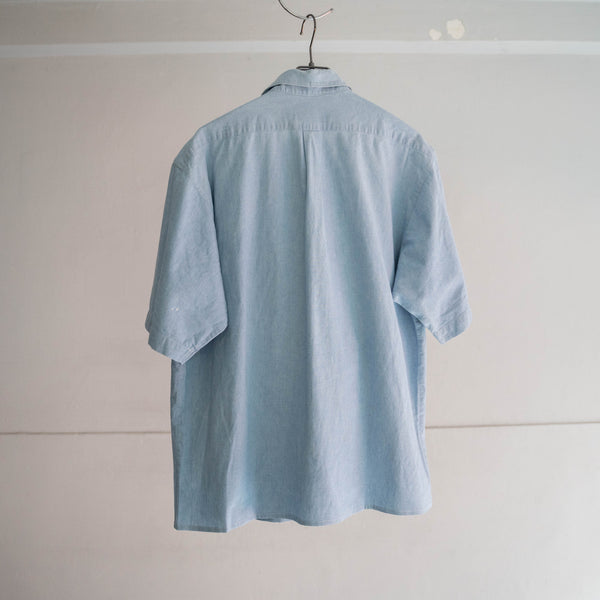 1990s light blue tyrolean s/s shirt -remake-