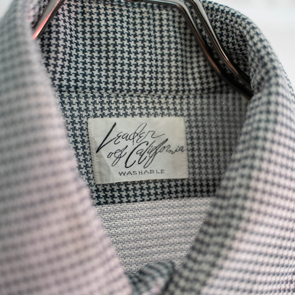 1970-80s houndstooth knit s/s shirt