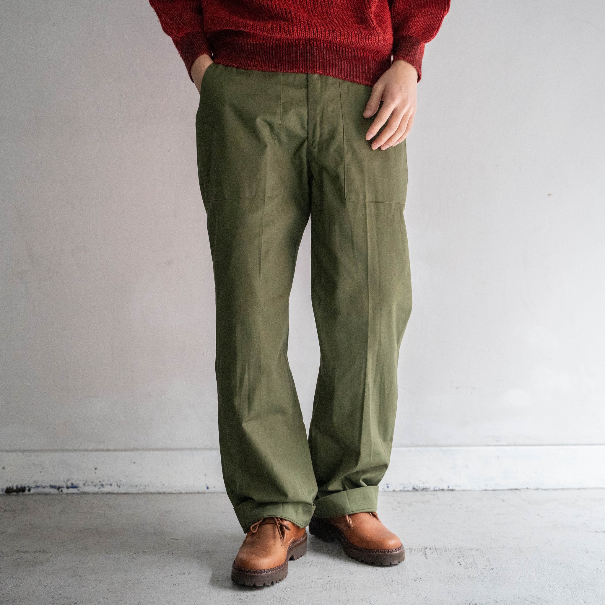 2000s British military green baker pants 'dead stock'