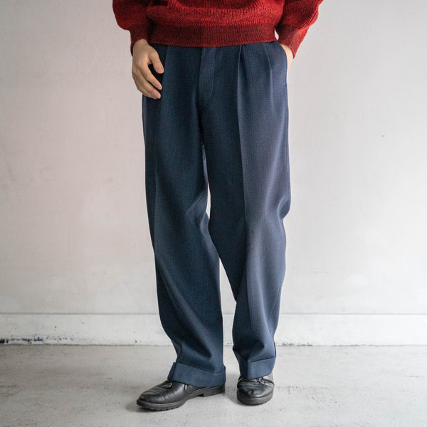 1970s Japan vintage blue based all-over pattern slacks