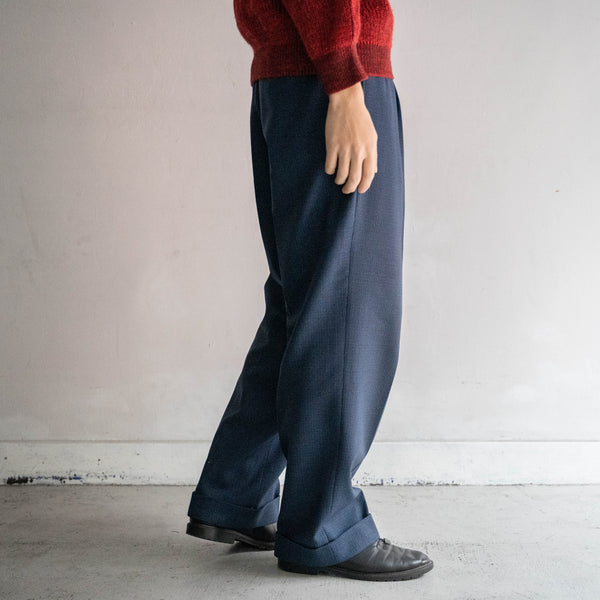 1970s Japan vintage blue based all-over pattern slacks