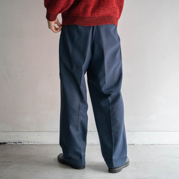 1970s Japan vintage blue based all-over pattern slacks