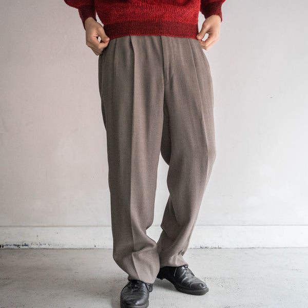 1990s Japan vintage light beige weavy slacks