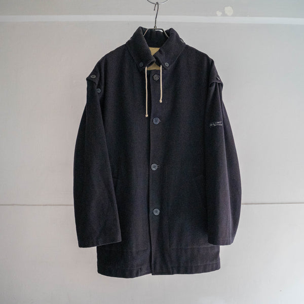 around 1980s Europe marine-look wool jacket -detachable arms-