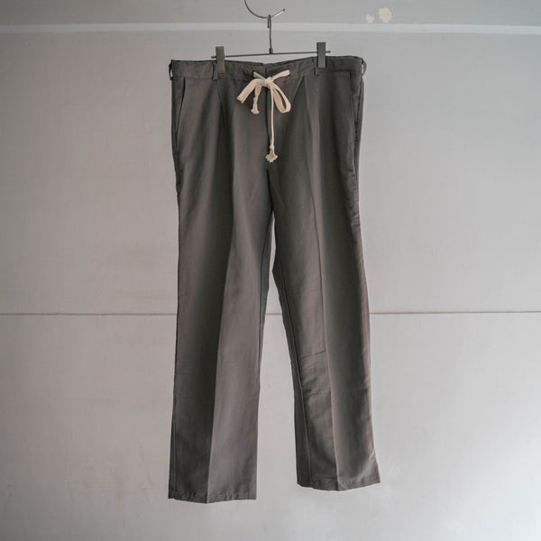 around 1970s Italian military linen × cotton work pants 'dead stock' -waist remake-
