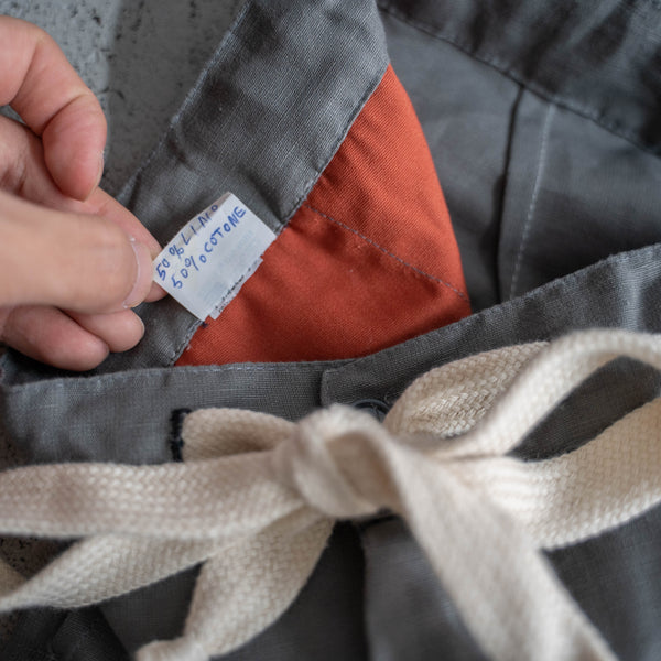 around 1970s Italian military linen × cotton work pants 'dead stock' -waist remake-