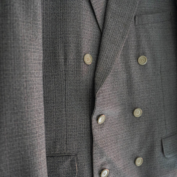 1960-70s Japan vintage gray based double breasted jacket -great fabric-