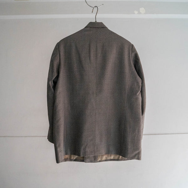 1960-70s Japan vintage gray based double breasted jacket -great fabric-