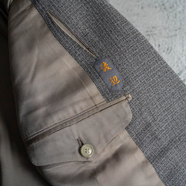 1960-70s Japan vintage gray based double breasted jacket -great fabric-