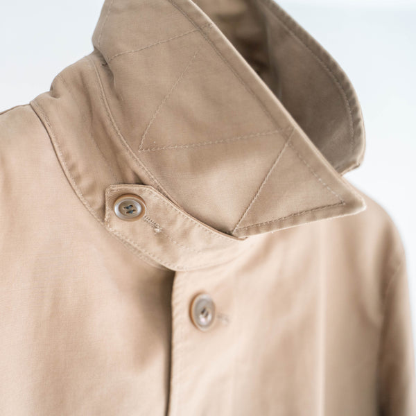 2000s beige color cotton soutien collar coat -with chin strap-