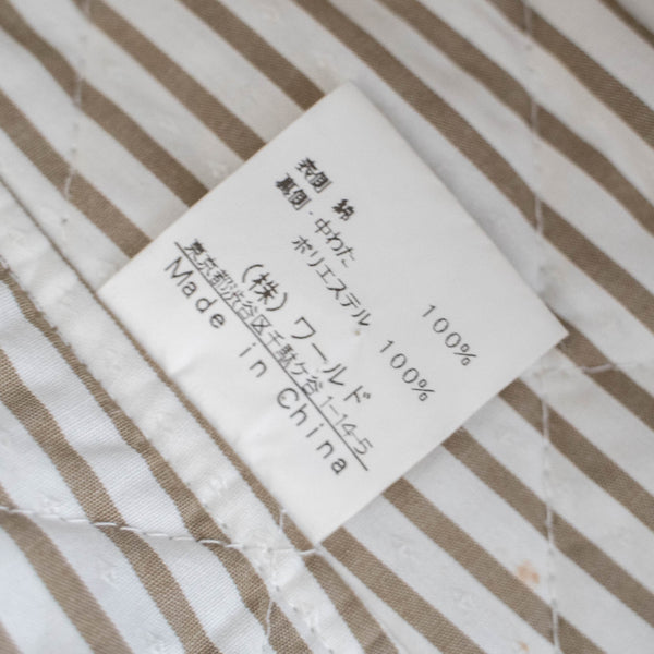 2000s beige color cotton soutien collar coat -with chin strap-