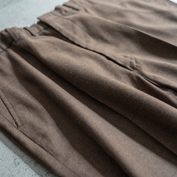 1990s Japan vintage brown poly ×rayon 1 tuck slacks