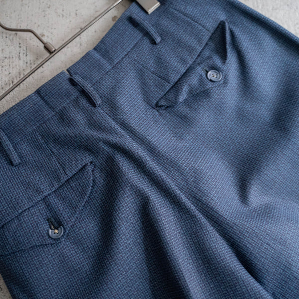 1970s Japan vintage blue based all-over pattern slacks