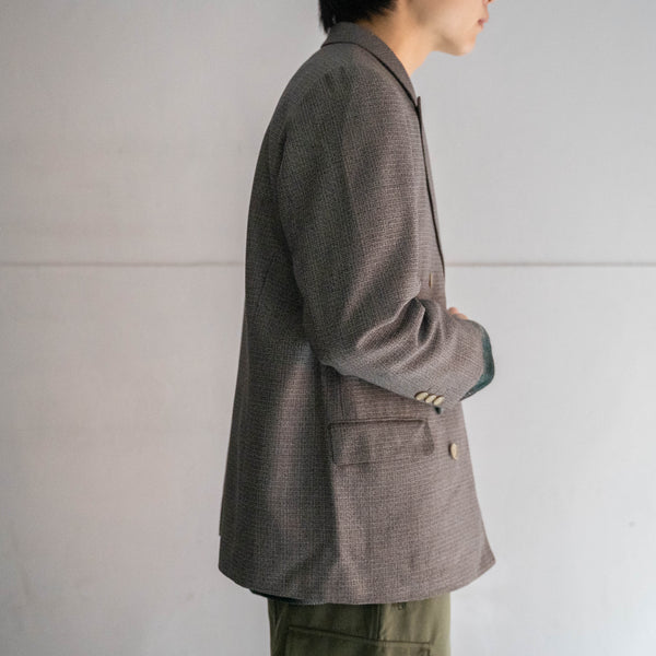 1960-70s Japan vintage gray based double breasted jacket -great fabric-