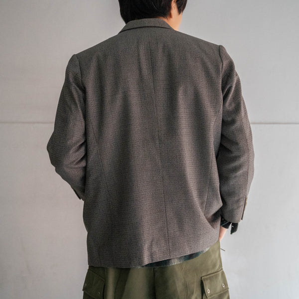 1960-70s Japan vintage gray based double breasted jacket -great fabric-