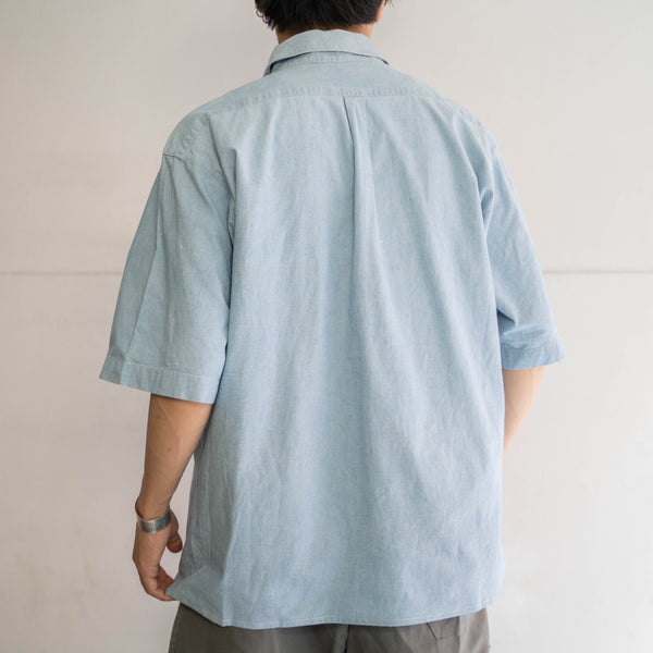 1990s light blue tyrolean s/s shirt -remake-