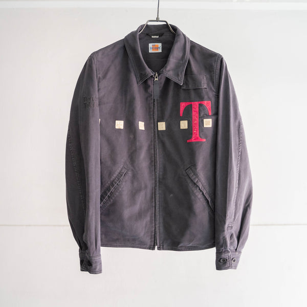 1990-00s Germany navy color cotton work jacket -FC BAYERN MUNCHEN sponsor-