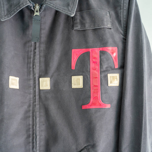 1990-00s Germany navy color cotton work jacket -FC BAYERN MUNCHEN sponsor-