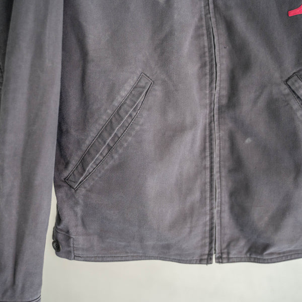 1990-00s Germany navy color cotton work jacket -FC BAYERN MUNCHEN sponsor-