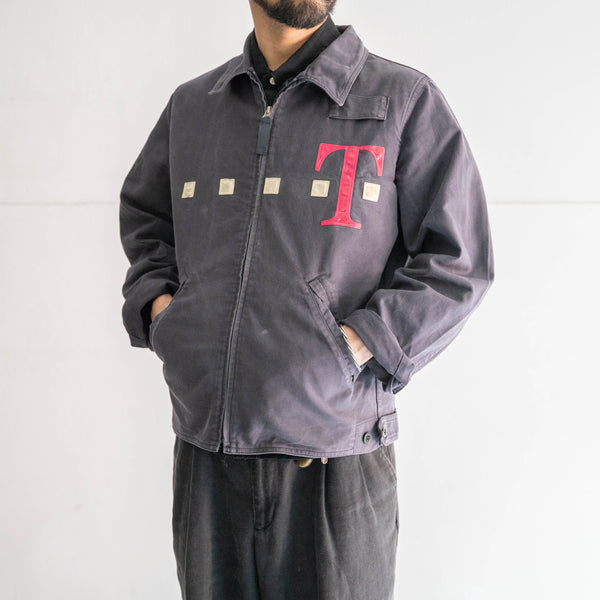 1990-00s Germany navy color cotton work jacket -FC BAYERN MUNCHEN sponsor-