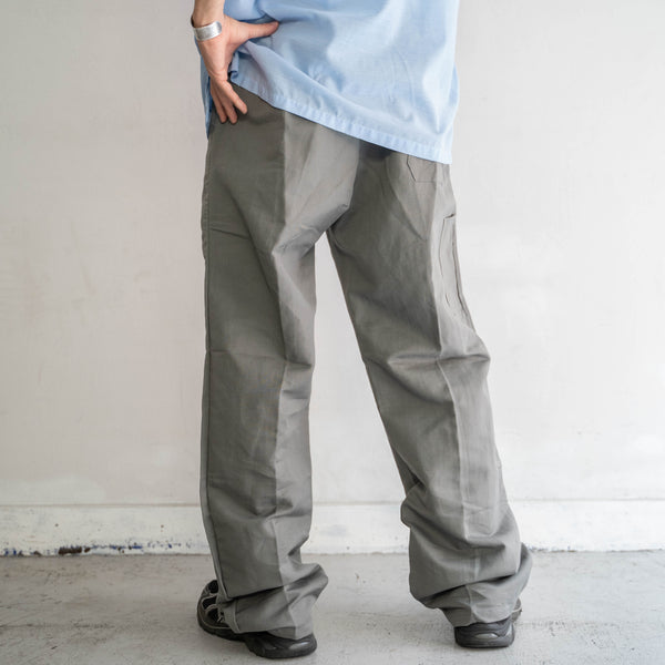 around 1970s Italian military linen × cotton work pants 'dead stock' -waist remake-