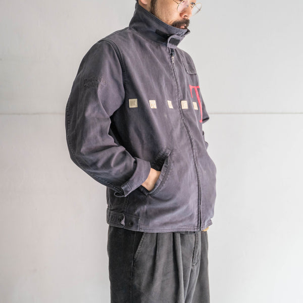 1990-00s Germany navy color cotton work jacket -FC BAYERN MUNCHEN sponsor-