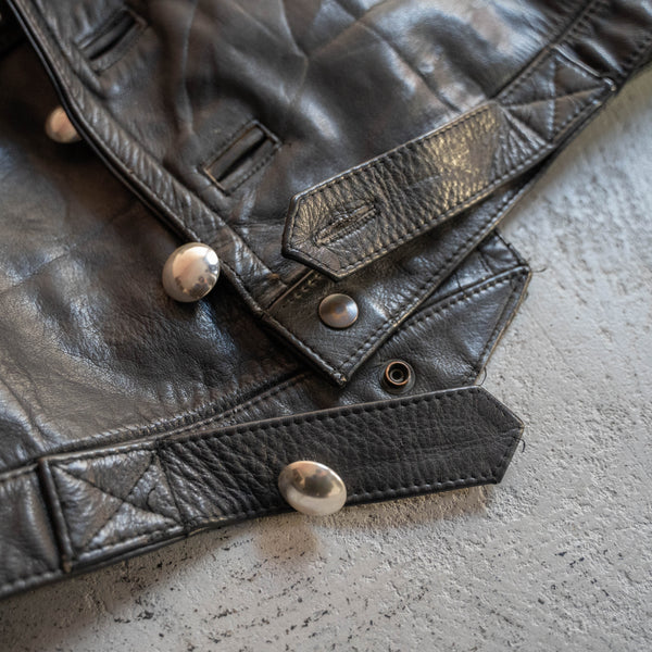 1970s Germany black motorcycle jacket -super short length-