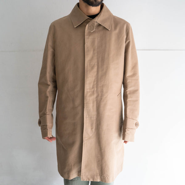 2000s beige color cotton soutien collar coat -with chin strap-