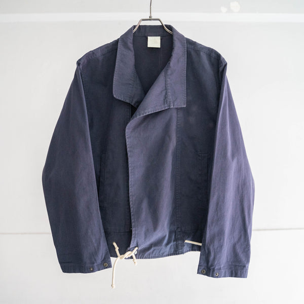 1980s Italy navy color strange pattern work jacket