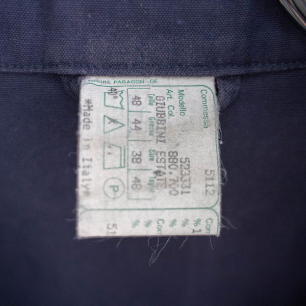 1980s Italy navy color strange pattern work jacket