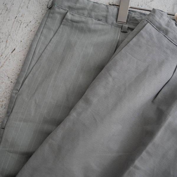 around 1970s Italian military linen × cotton work pants 'dead stock' -waist remake-