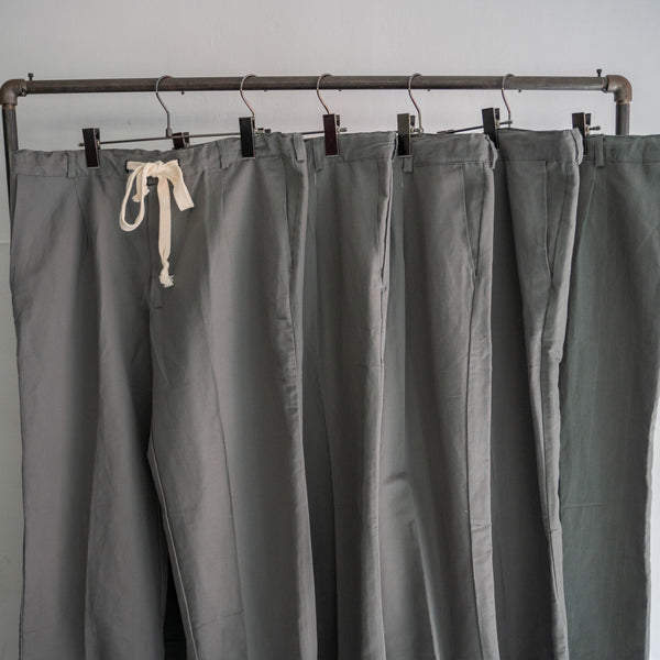 around 1970s Italian military linen × cotton work pants 'dead stock' -waist remake-