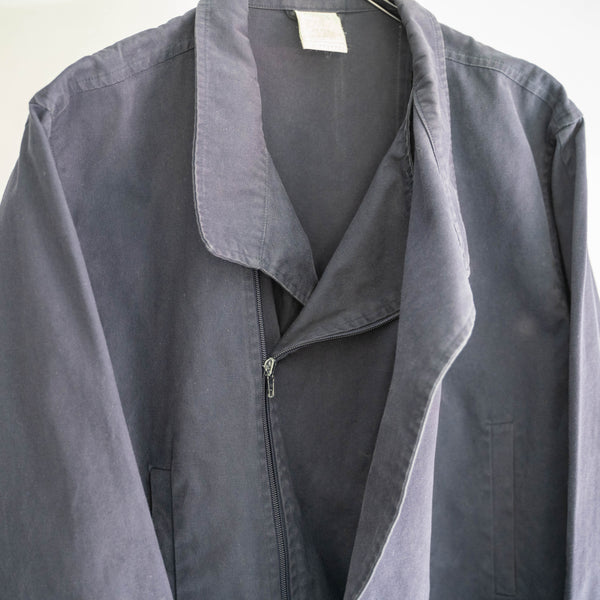 1980s Italy navy color strange pattern work jacket