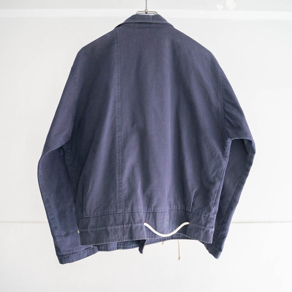 1980s Italy navy color strange pattern work jacket