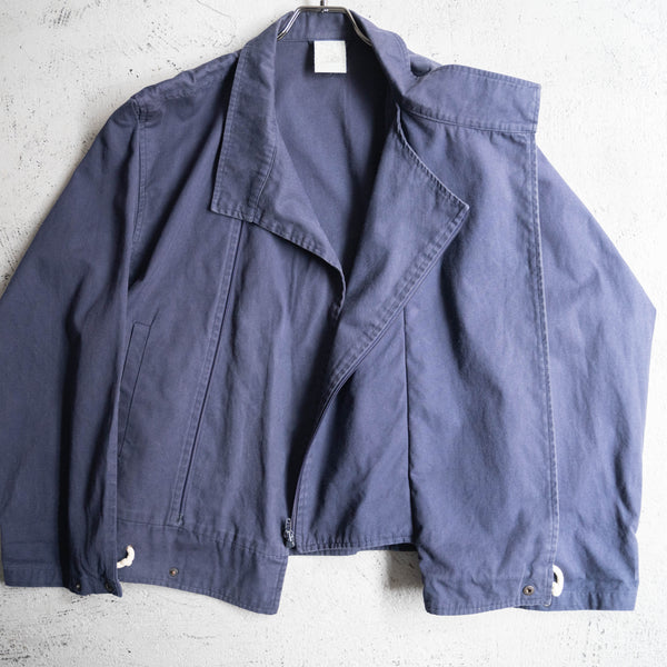 1980s Italy navy color strange pattern work jacket