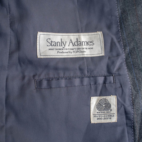 1990s Japan vintage gray based multi-stripe set up