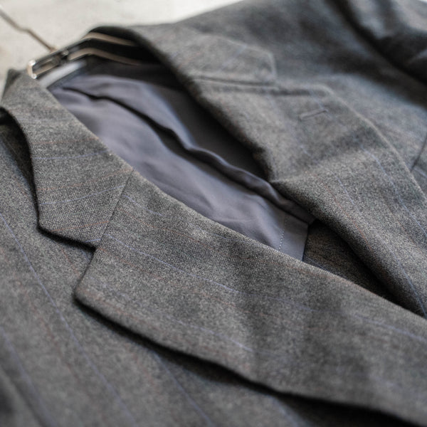 1990s Japan vintage gray based multi-stripe set up