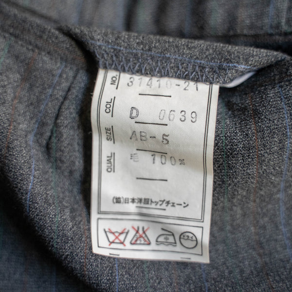 1990s Japan vintage gray based multi-stripe set up