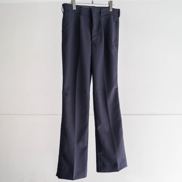 1970s Italian military dark navy one tuck wool slacks 'dead stock'