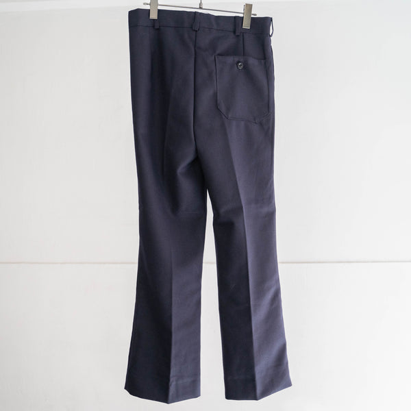 1970s Italian military dark navy one tuck wool slacks 'dead stock'