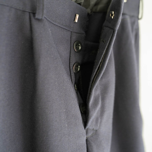 1970s Italian military dark navy one tuck wool slacks 'dead stock'